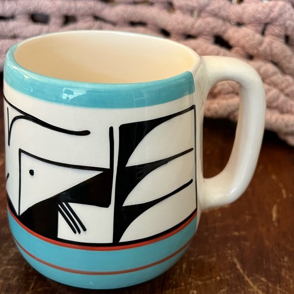 Ute mountain tribe handcrafted pottery mugs set of 2 signed and marked - Picture 3 of 6